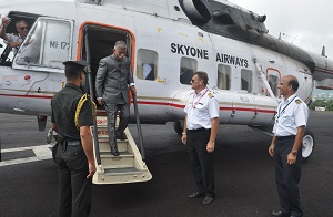 The Governor designate Brig. (Dr.) B.D. Mishra (Retd.) arrived at Raj Bhavan Helipad, Itanagar on 3rd October�2017. 